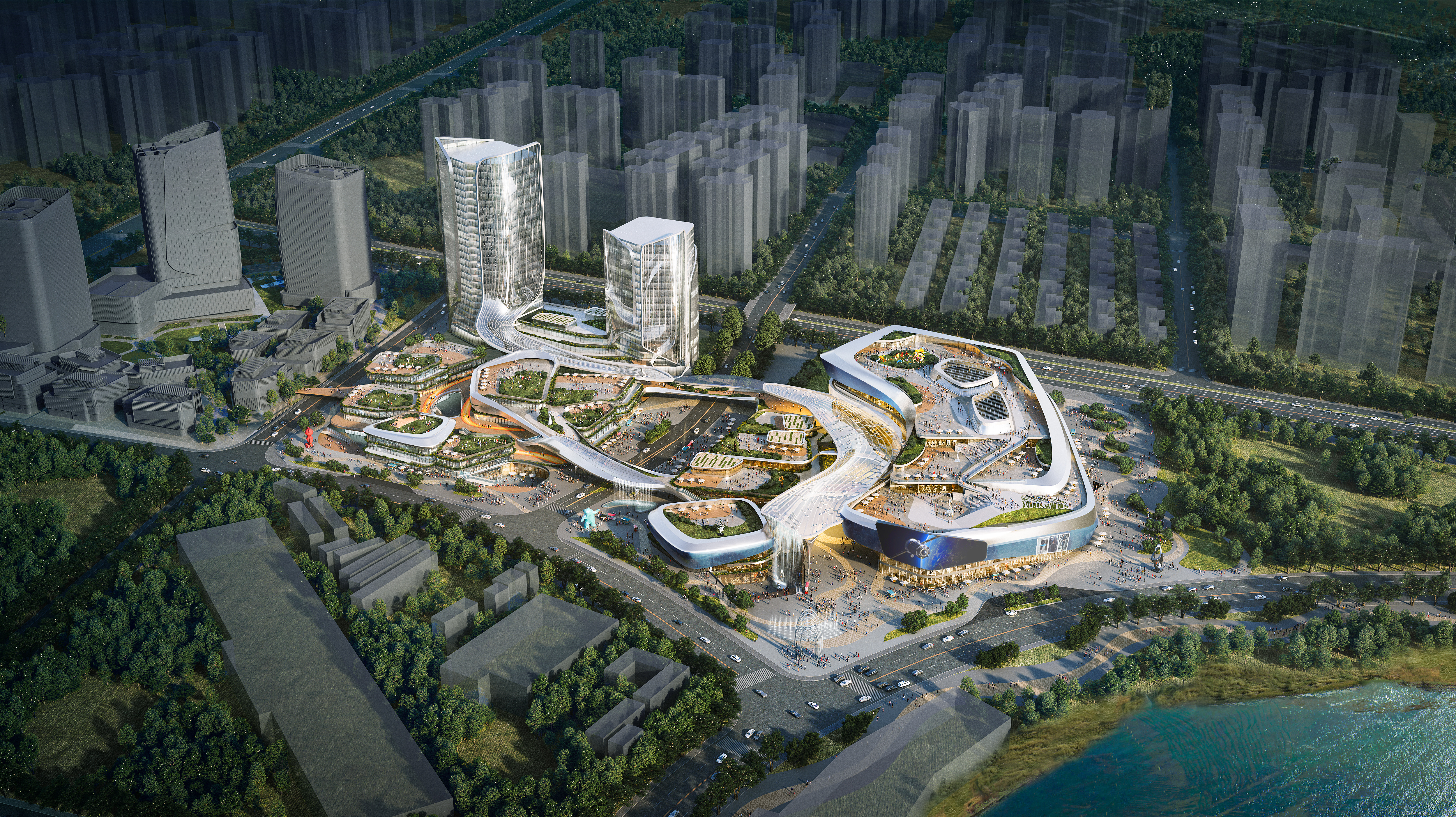 Chengdu integrated commercial development project aerial view