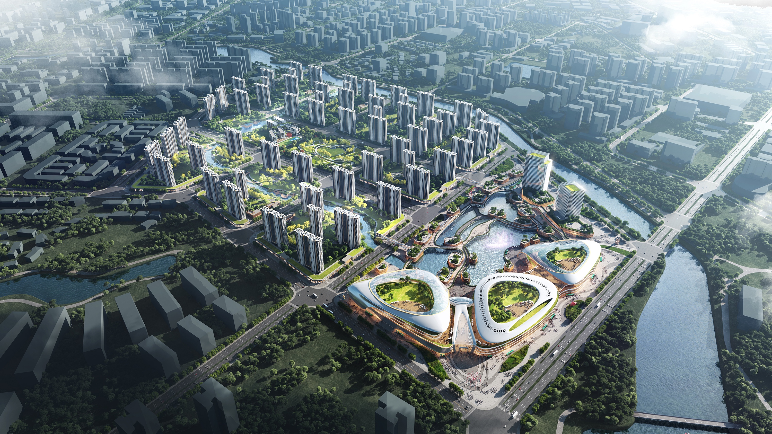 Yulin integrated urban renewal project aerial view